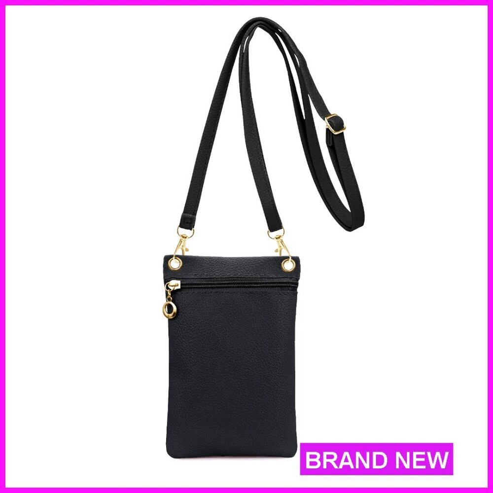 Soft PU Leather Crossbody Phone Purse, Adjustable Strap, Zipper Closure